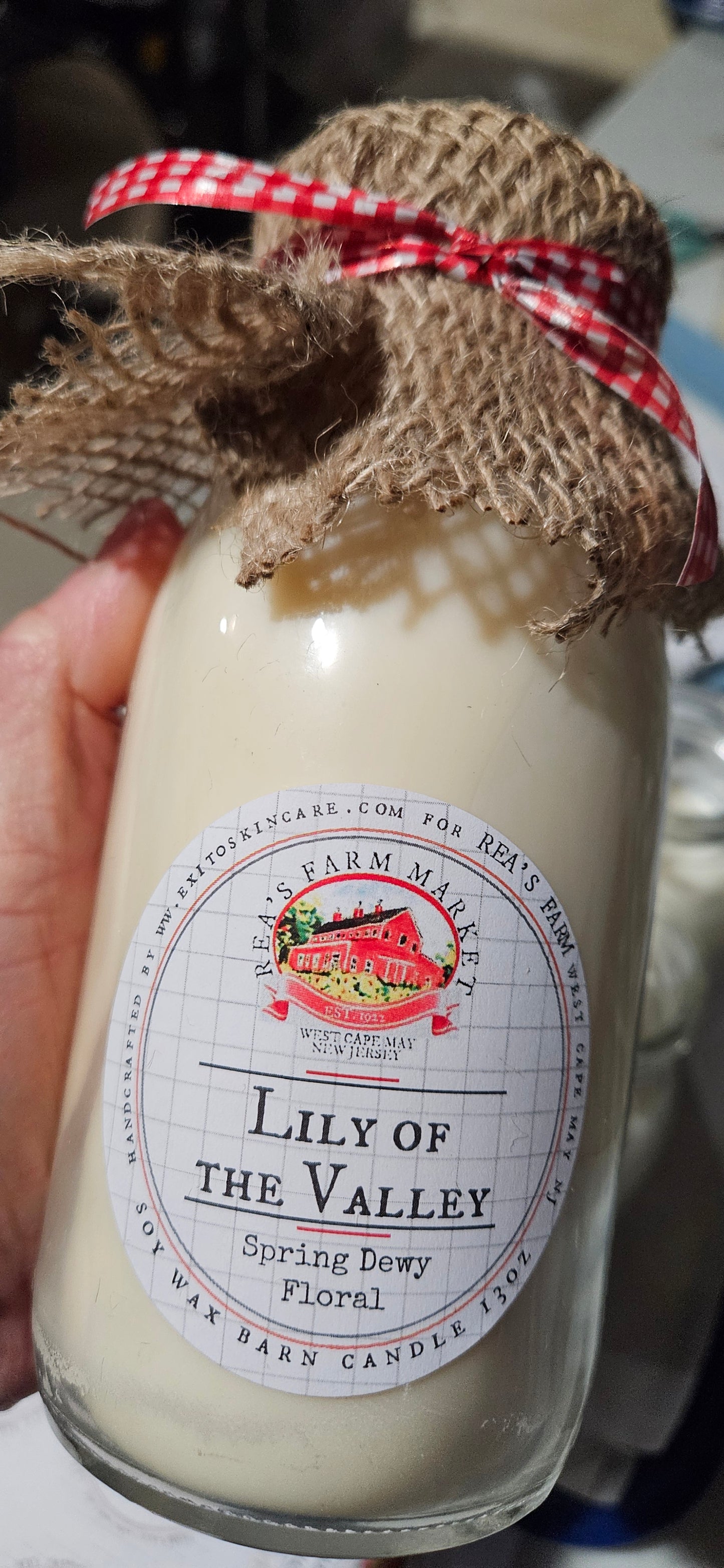 CDL:Milk Bottle Candle Lily of the Valley