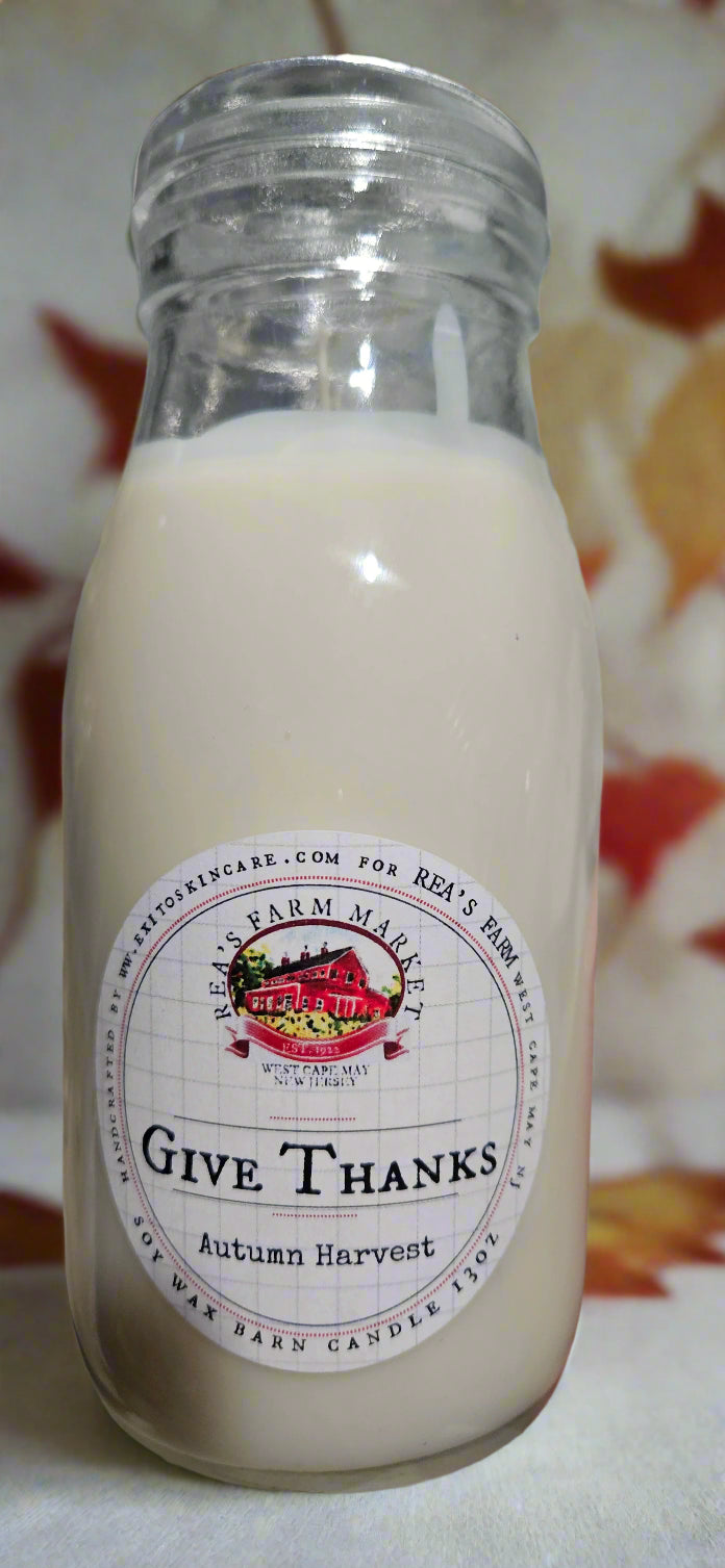 CDL:Milk Bottle Give Thanks Autumn Harvest Candle
