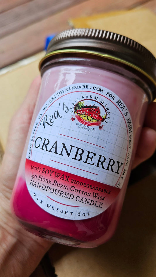 CDL: Cranberry Soy Candle 8oz Rea's