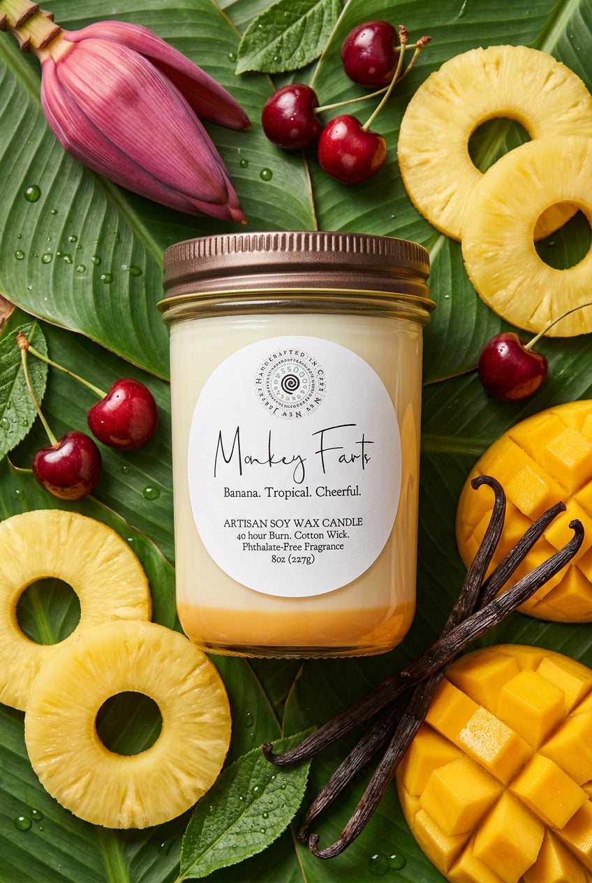 cdl: Monkey Farts Artisan Soy Jelly Jar Candle