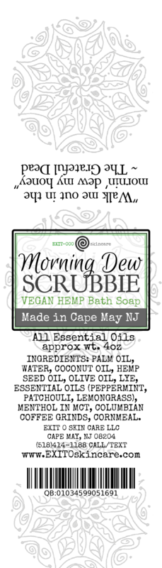 Soap Bar: VEGAN HEMP Morning Dew Scrubbie Soap