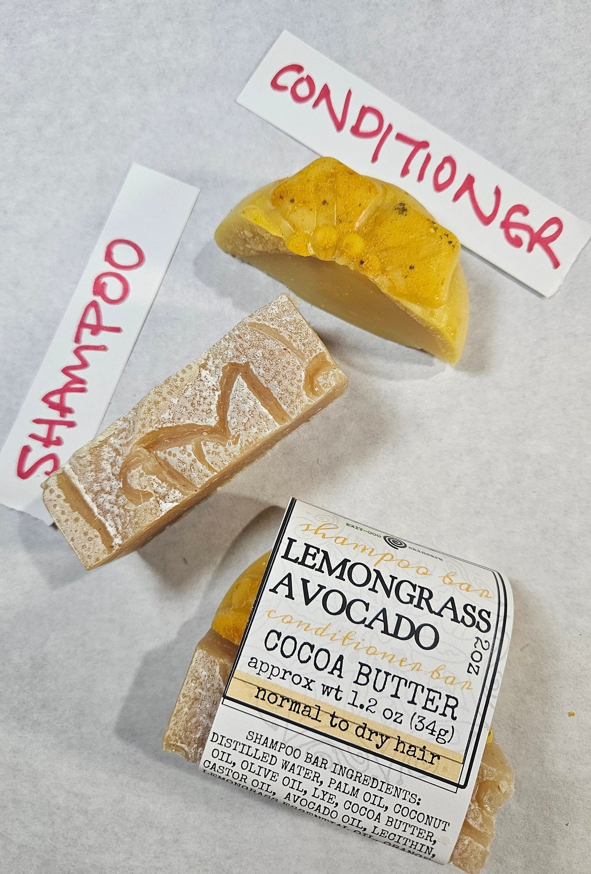 Hair: Half Half Lemongrass Avocado Shampoo and Conditioner Bar - Trial Bundle