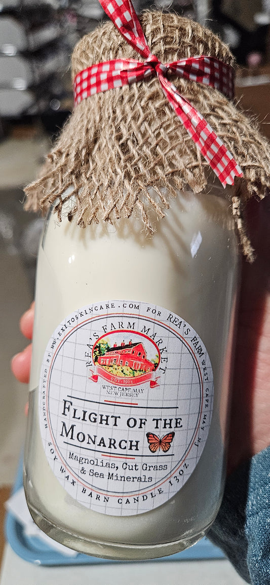CDL:Milk Bottle Candle Flight of the Monarchs
