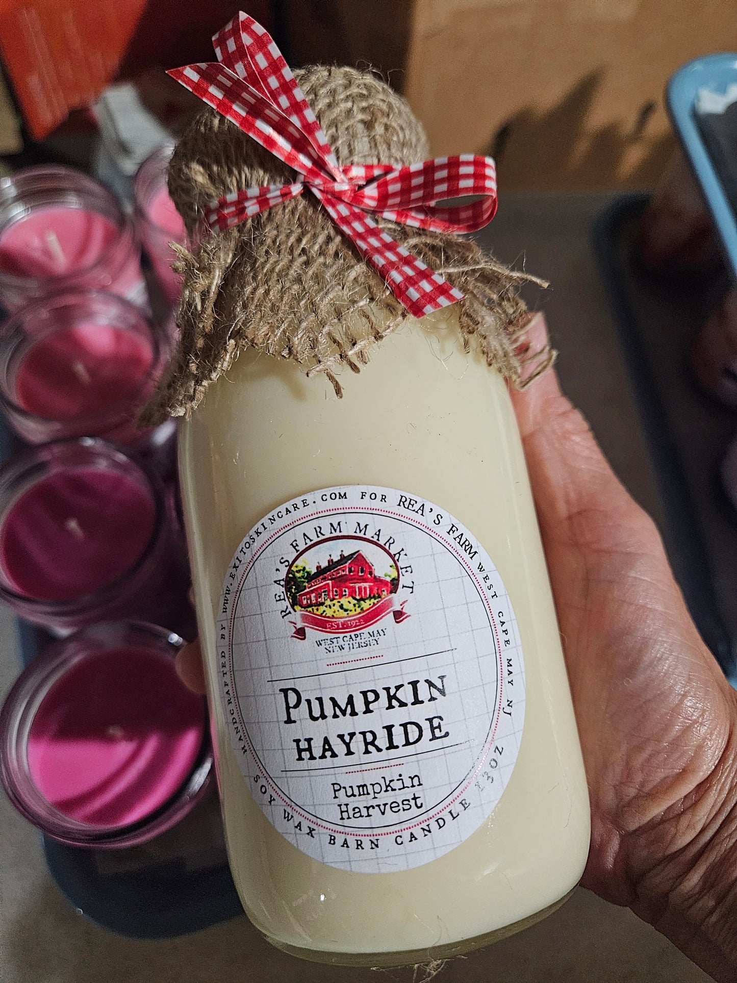 CDL:Milk Bottle "Pumpkin Hayride" fka Pick of the patch Candle