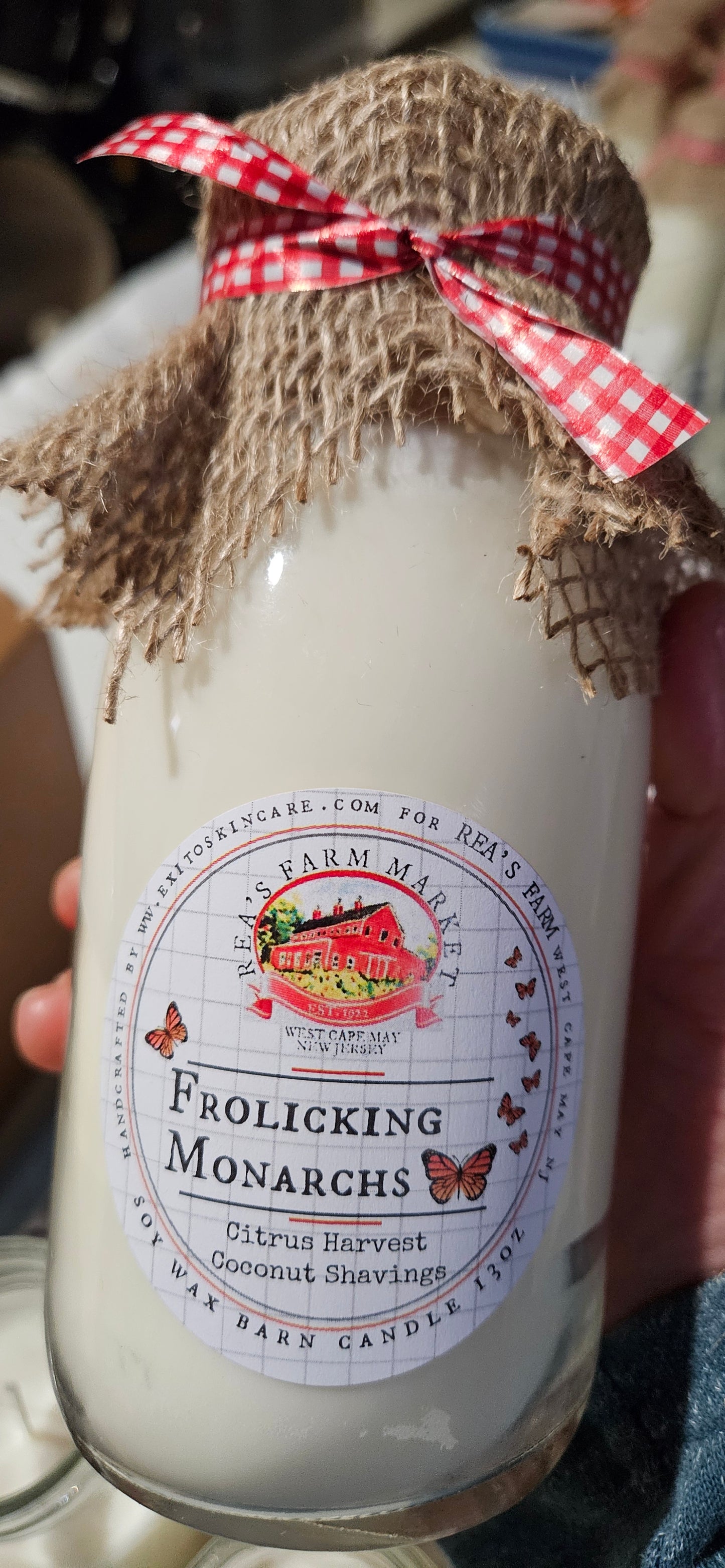 CDL:Milk Bottle Candle Frolicking Monarchs