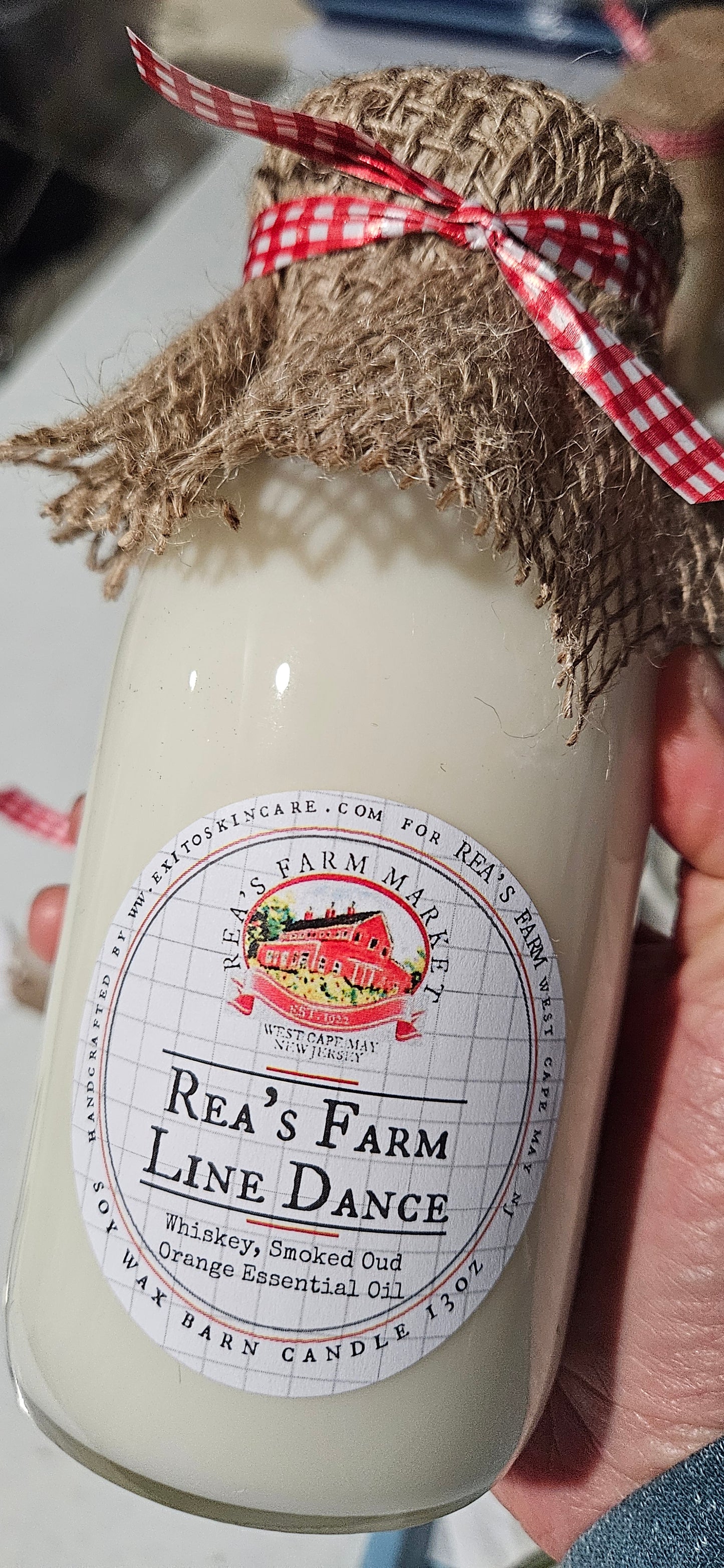 CDL:Milk Bottle Candle Rea's Farm Line Dance